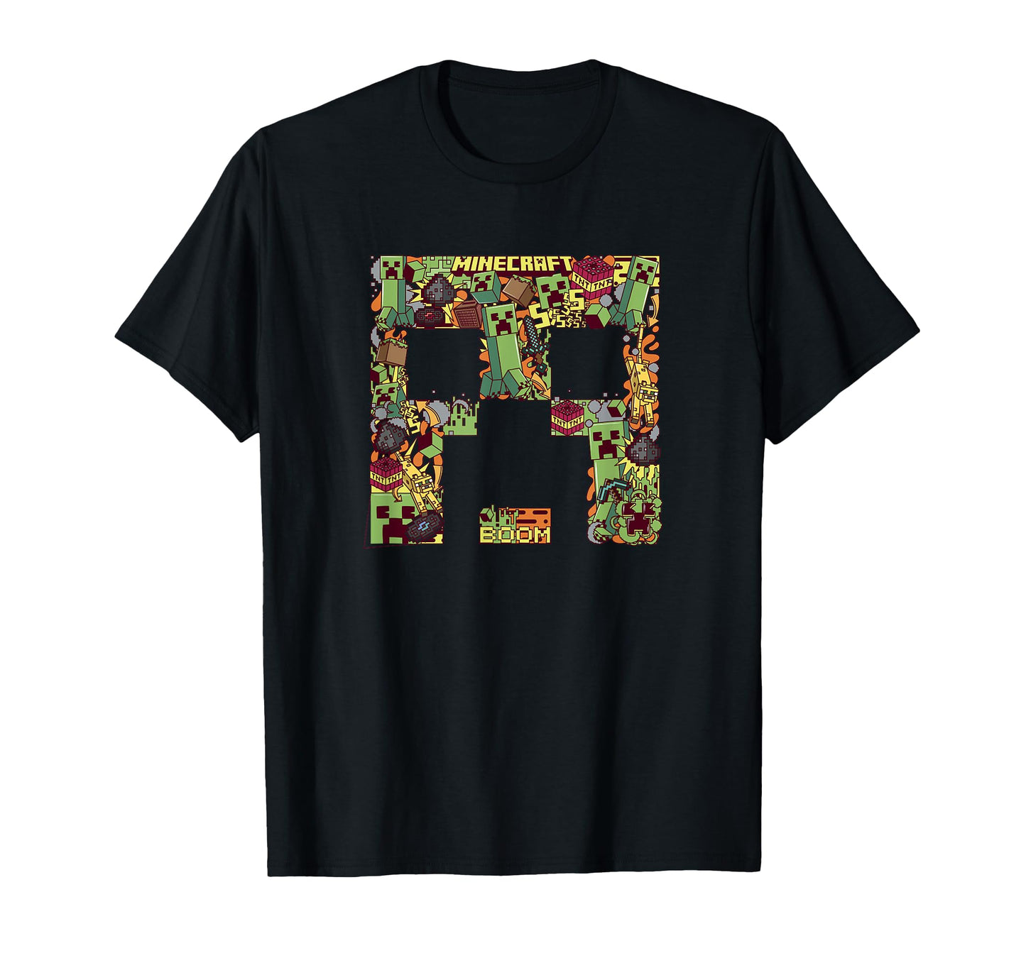 Minecraft Creeper Big Face Collage T-Shirt