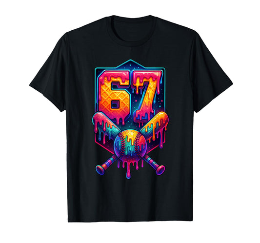 67 Meme Trendy Baseball Funny Number 67 Player Six Seven T-Shirt