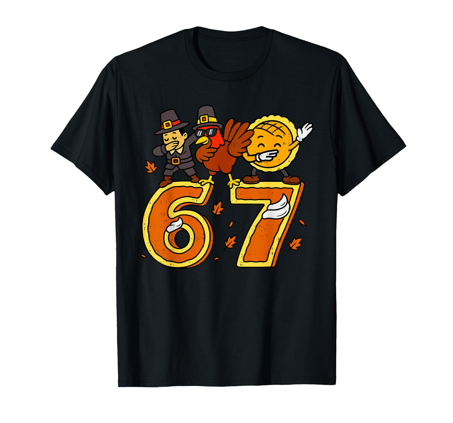6 7 Six Seven Turkey Pilgrim Gen Z Alpha Meme Slang Boys Kid T-Shirt