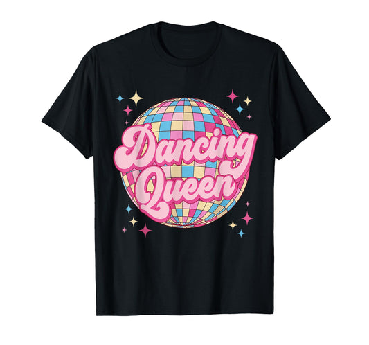 Dancing Queen Retro Disco Ball 70s 80s Women Girl T-Shirt