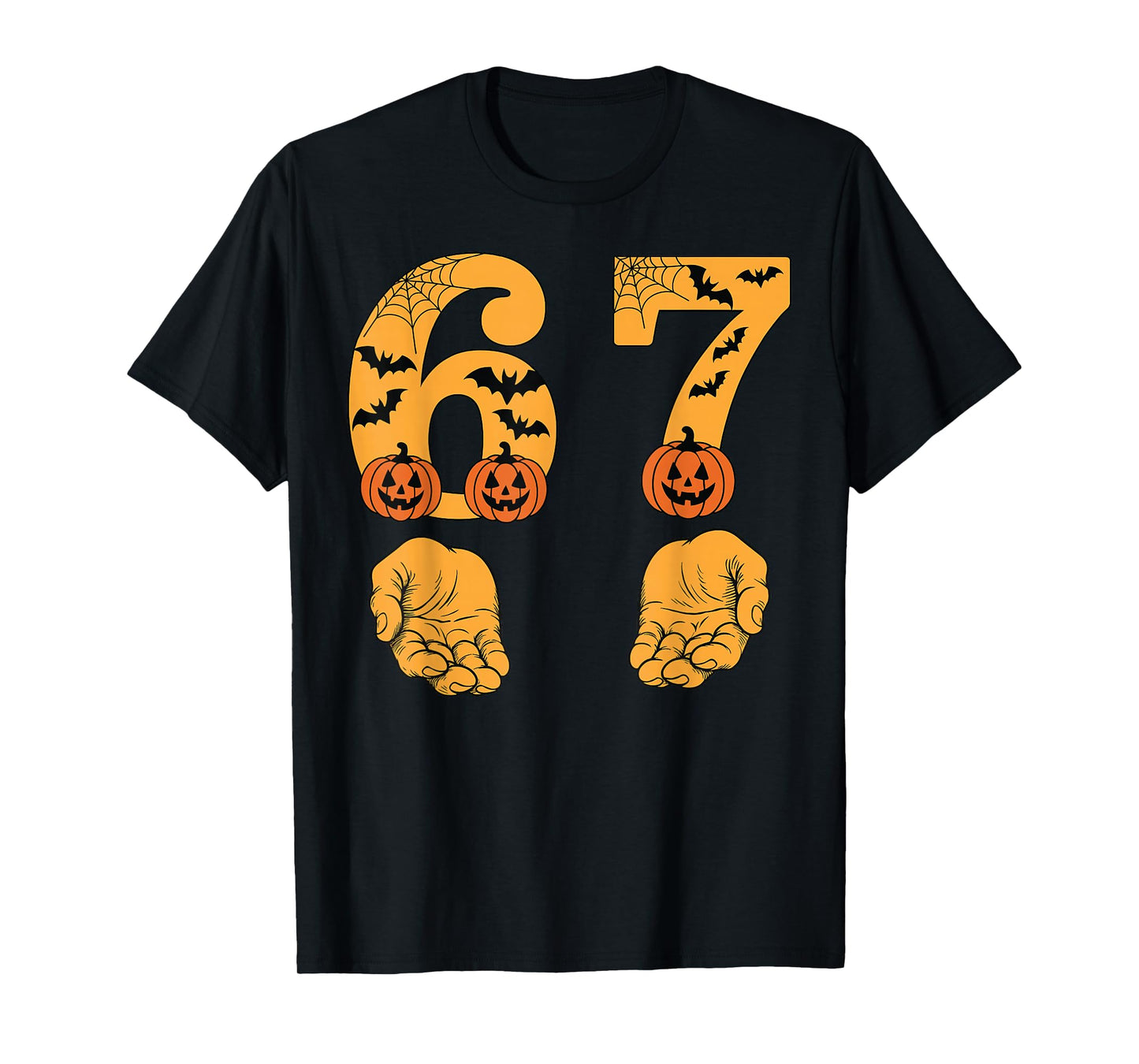 Funny Six Seven Meme Hands Gesture Gen Alpha Slang Halloween T-Shirt