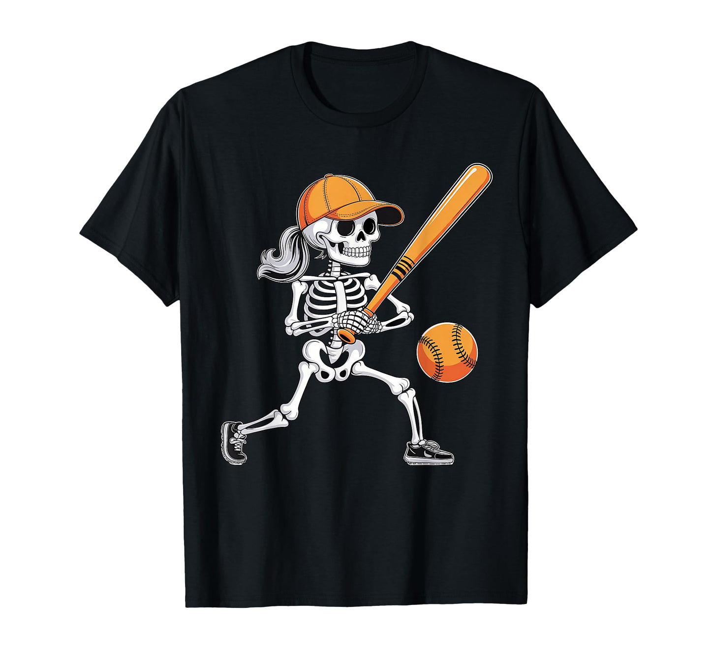 Skeleton Play Softball Halloween Costume for Men Boys Kids T-Shirt