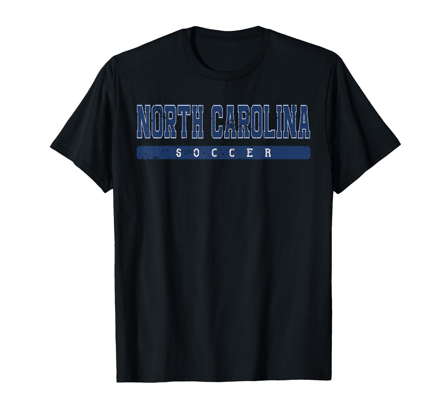 North Carolina Soccer Blue Vintage Text T-Shirt