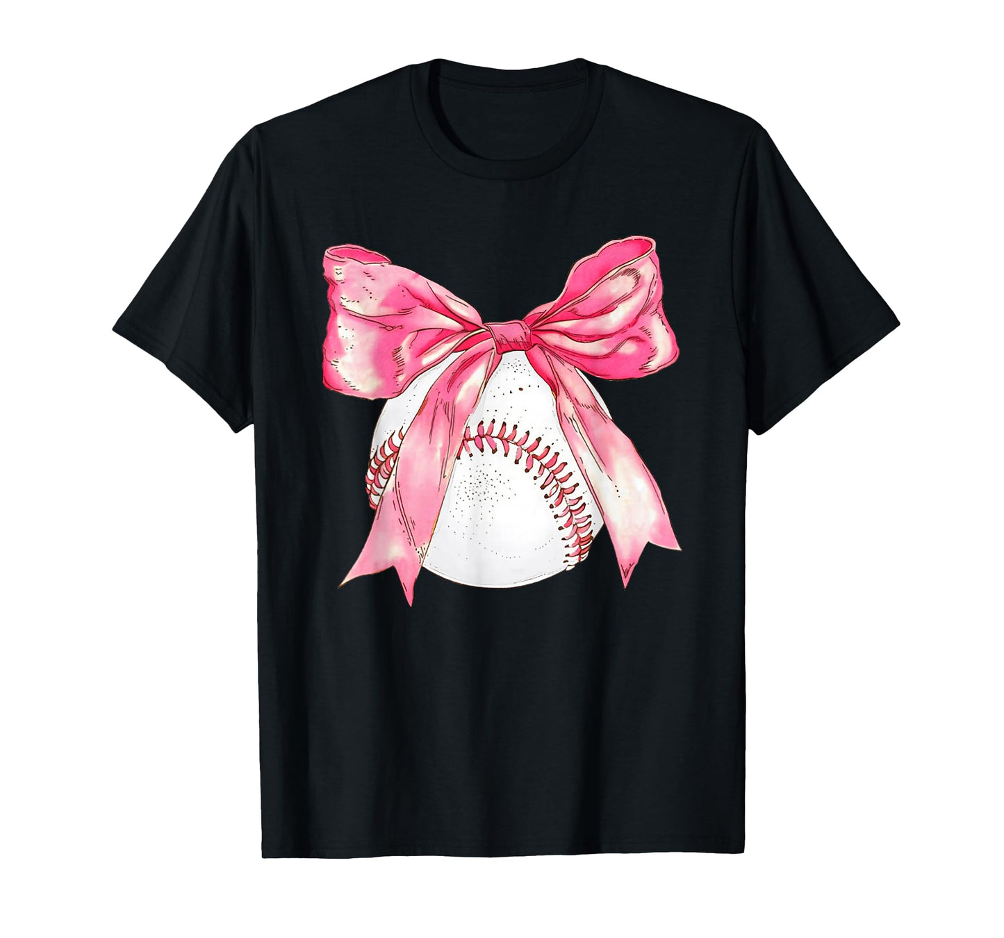 Baseball Mom Coquette Pink Bow Mothers Day Baseball Mama T-Shirt