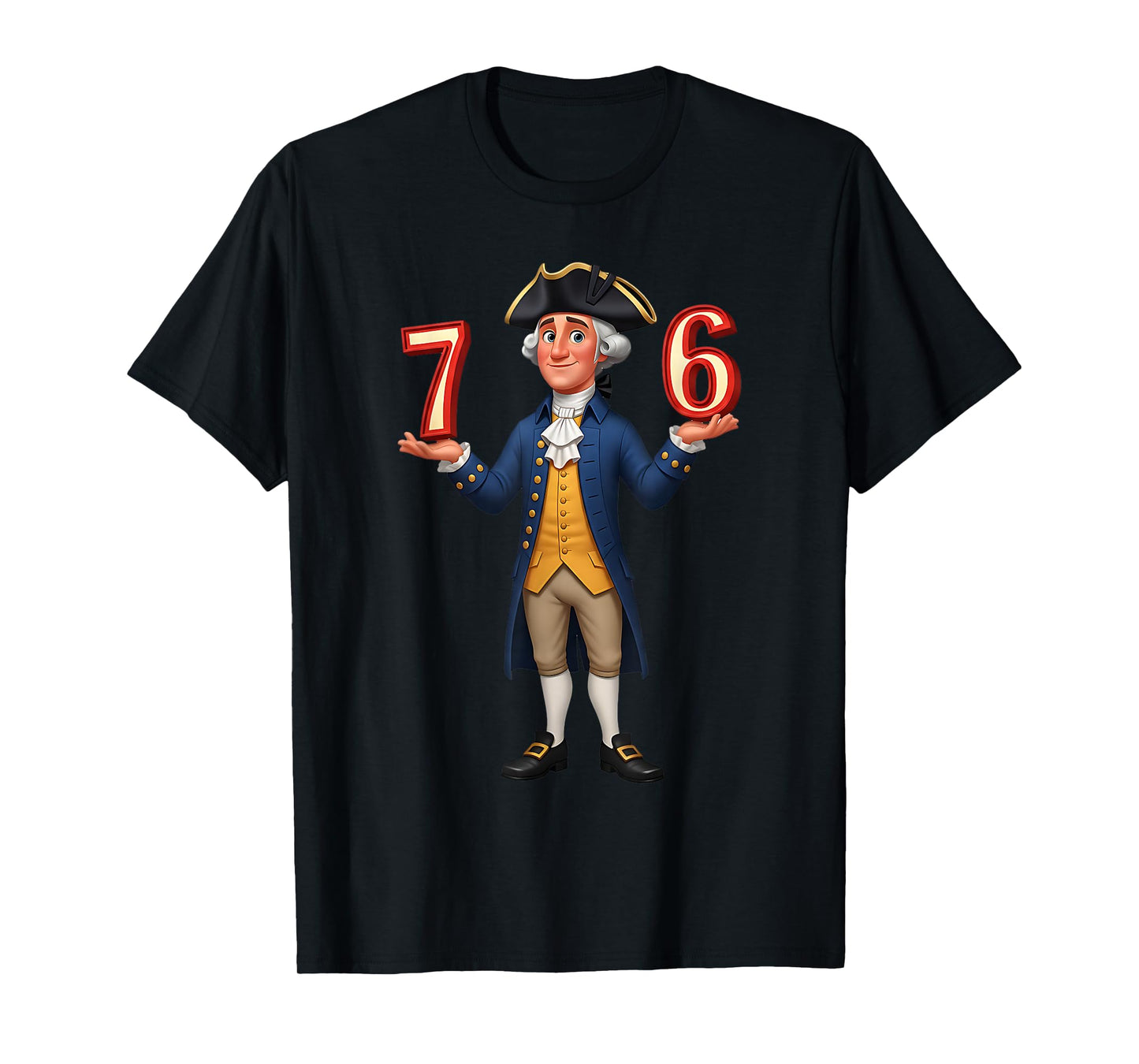 Six Seven American 67 Gen Alpha Slang 7 6 George Washington T-Shirt