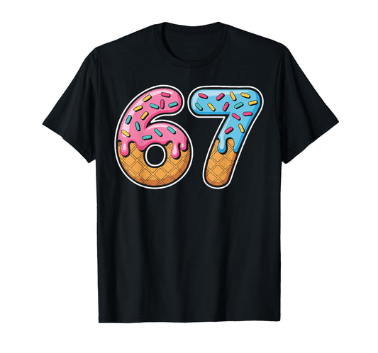 67 Ice Cream Drip Meme Funny Six Seven Gen Alpha Slang T-Shirt