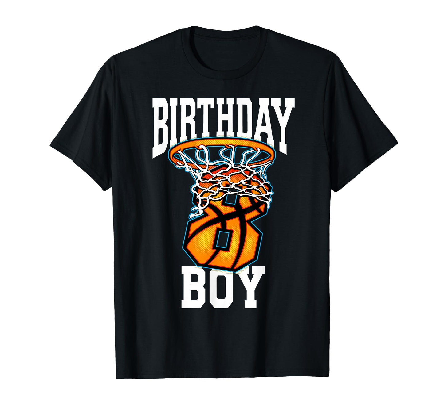 8th Birthday Basketball 8 Years Old Kids Gift T-Shirt