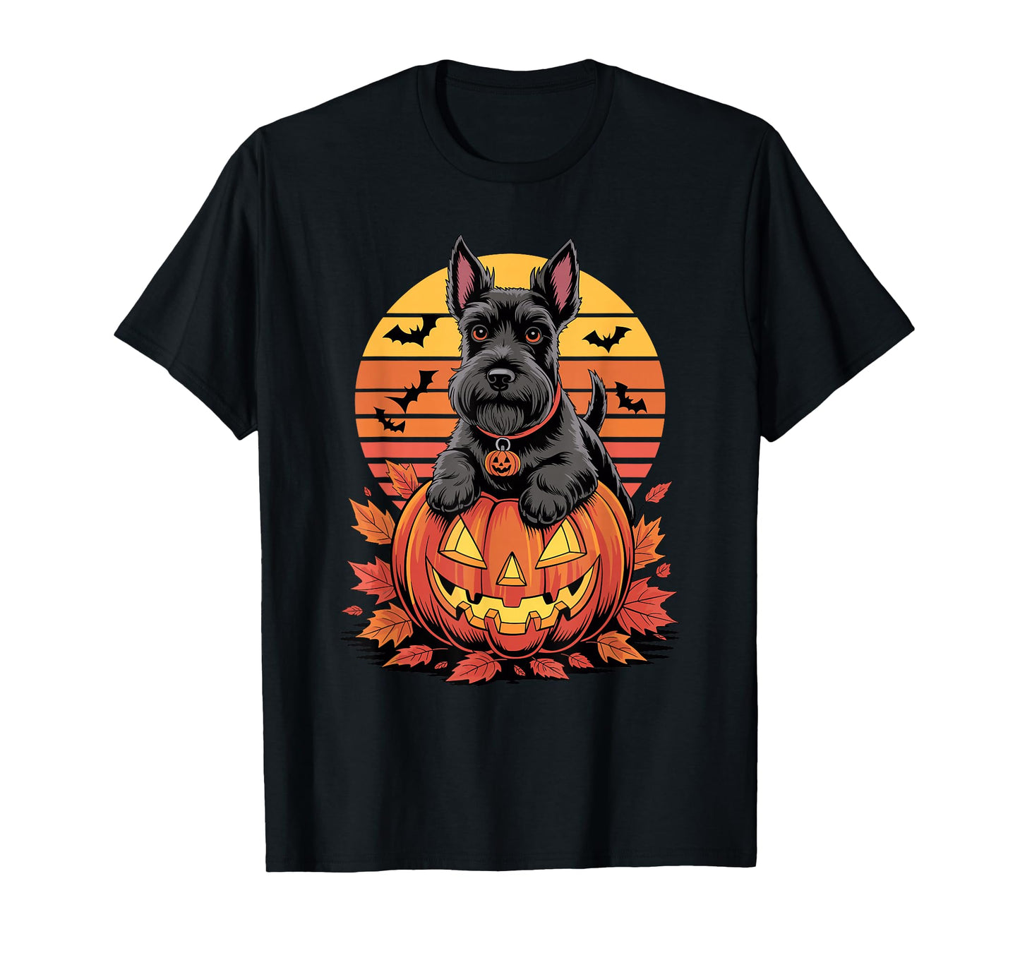 Halloween Retro Scottish Terrier Scottie Terriers T-Shirt