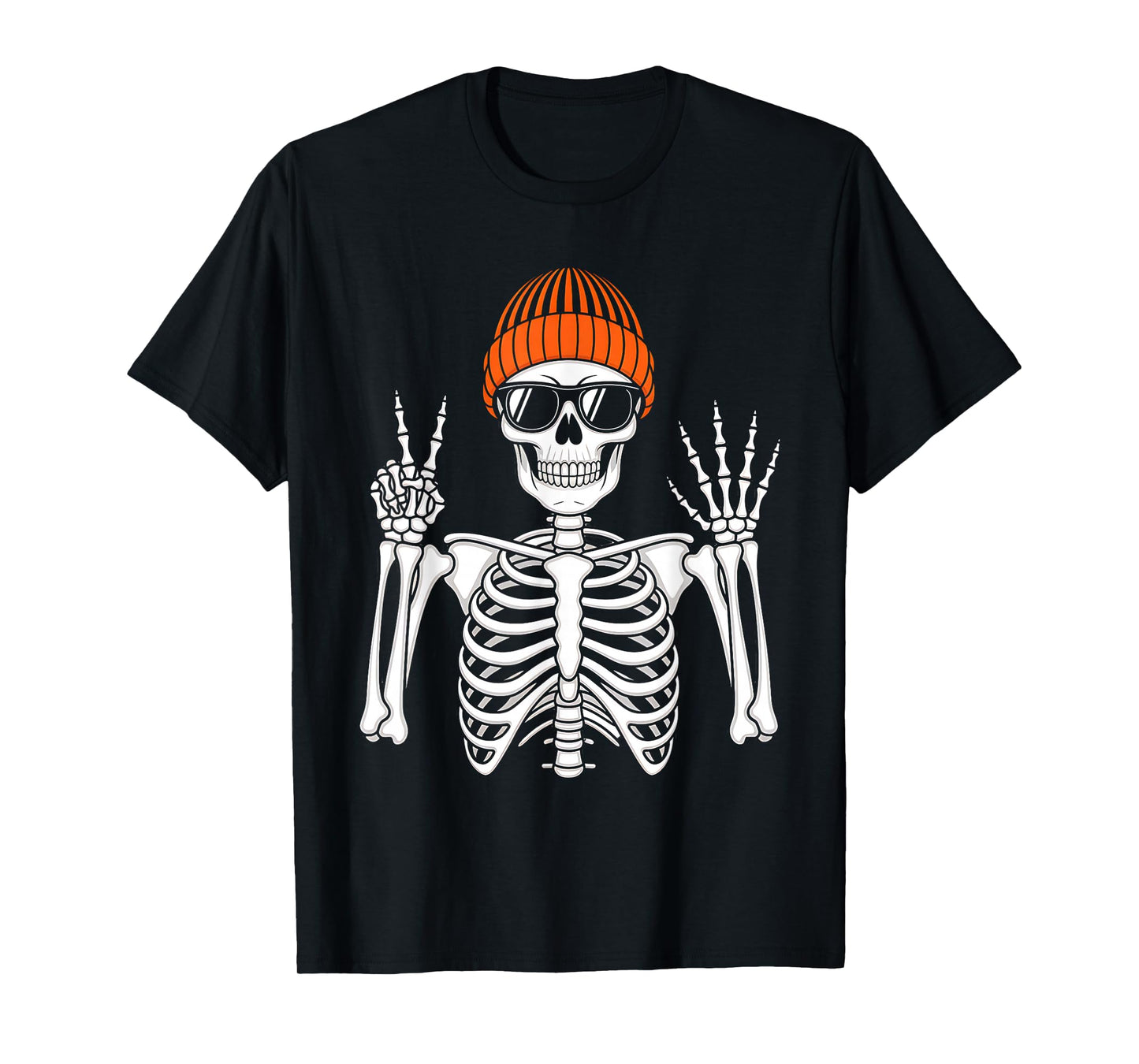 67 Halloween Skeleton Peace Sign Funny Meme Six Seven Boys T-Shirt