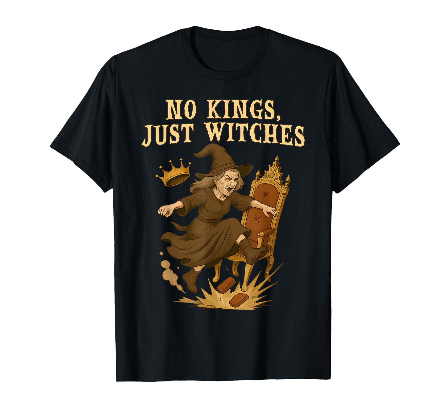 No Kings Just Witches Feminist Witchy Witchcore Halloween T-Shirt