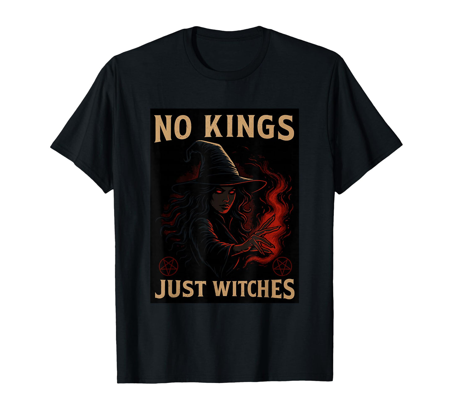 No Kings Just Witches Funny Witchcore Halloween Art T-Shirt