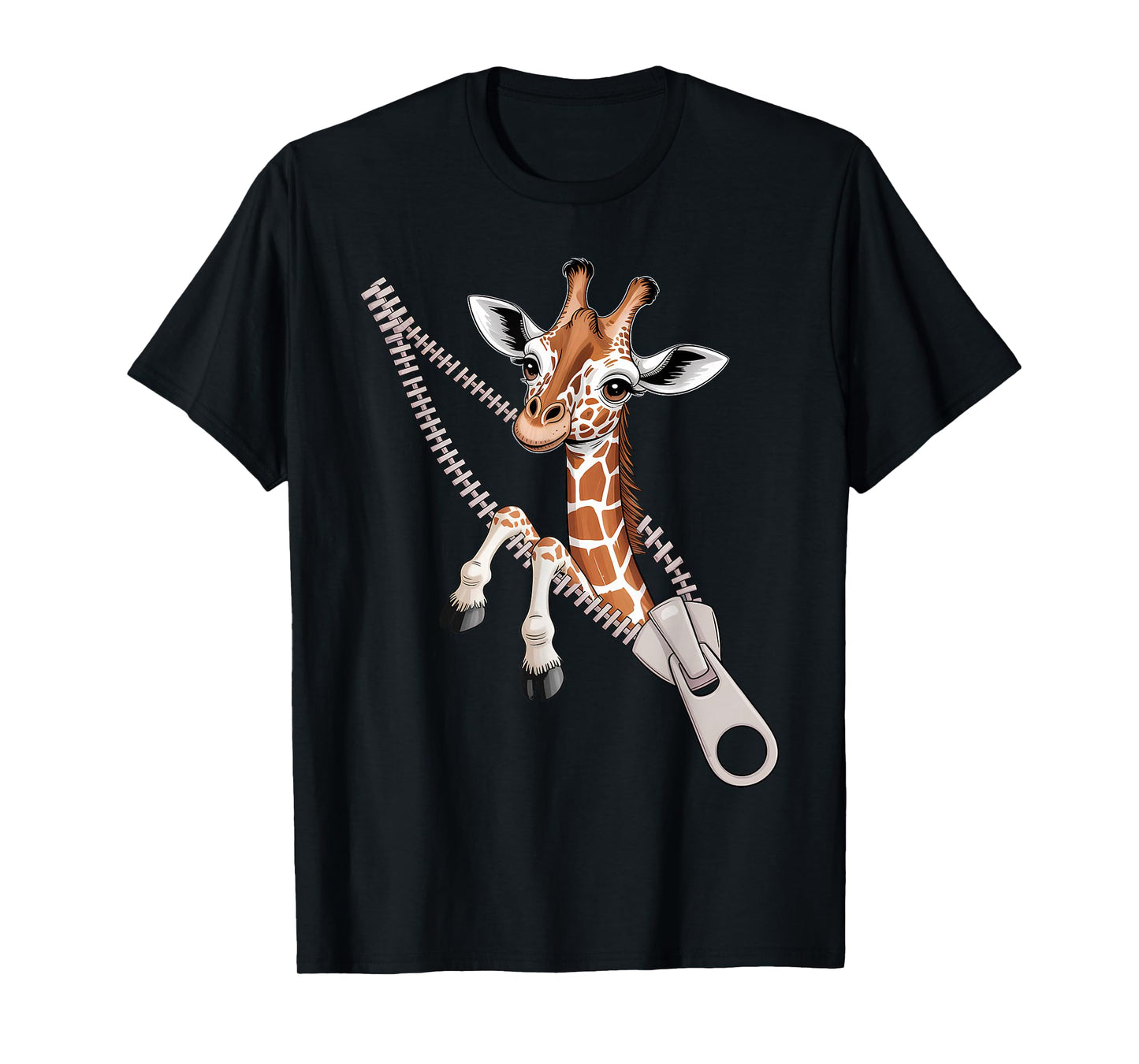 Giraffe Emerging from A Zipper Funny Costume Boys & Girls T-Shirt