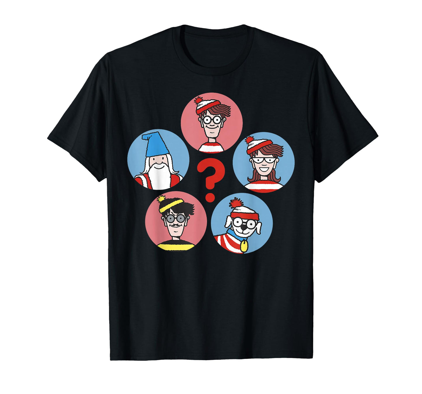 Where's Waldo Guess Who? Character Circles Graphic T-Shirt T-Shirt