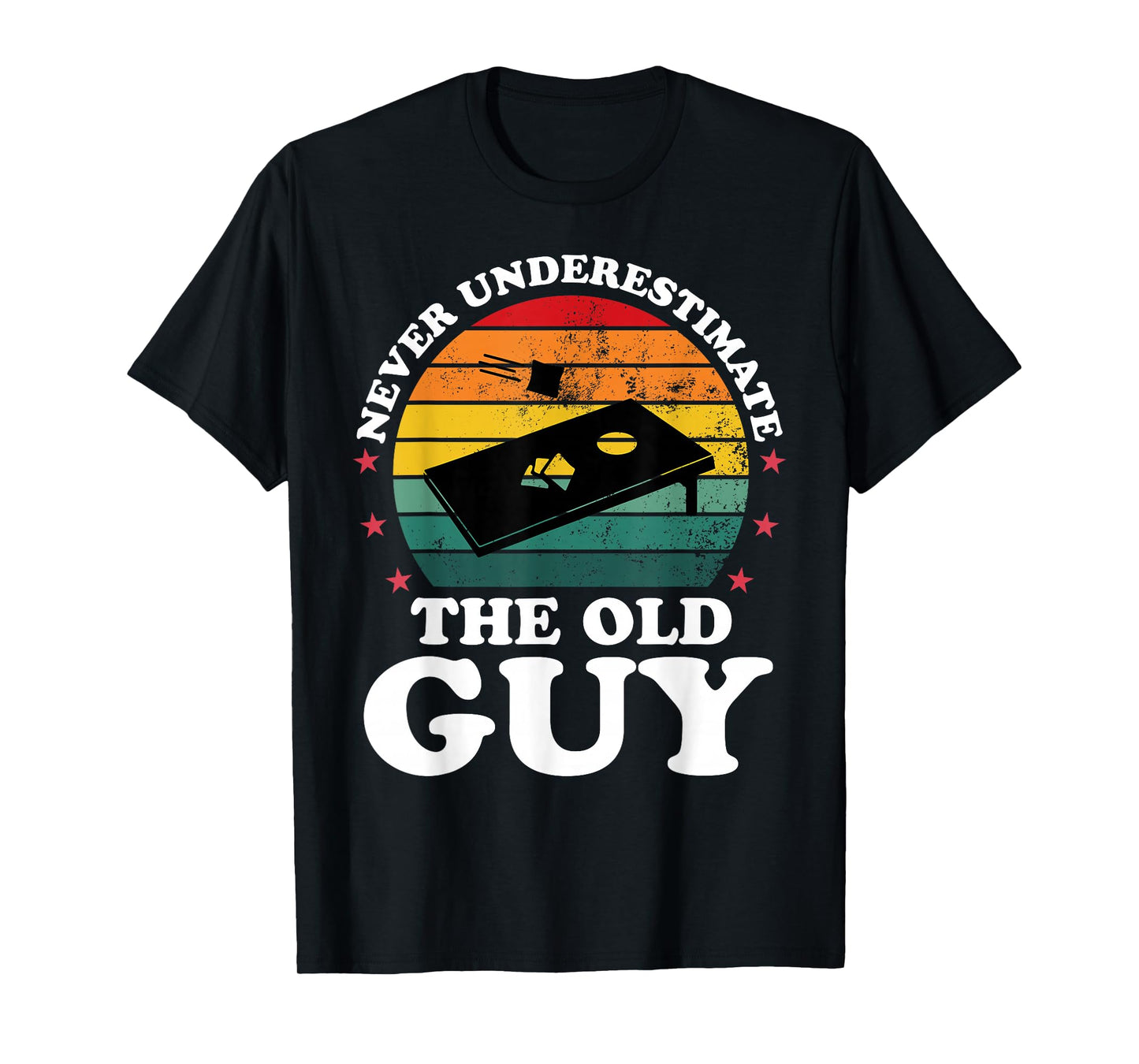 Never Underestimate Funny Cornhole Player Men Grandpa T-Shirt