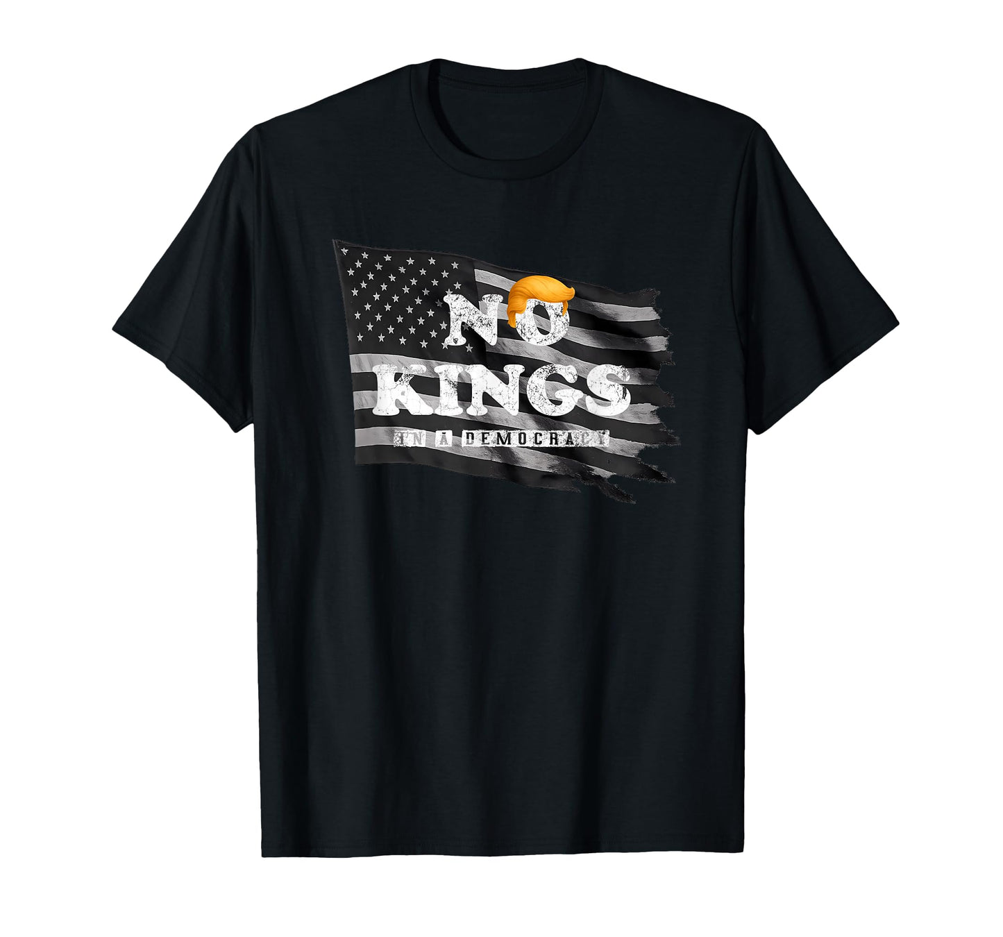 No Kings – Vintage USA Flag T-Shirt