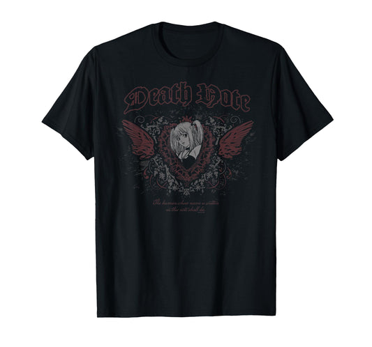 Death Note Misa Amane Retro Goth Winged Heart Anime T-Shirt