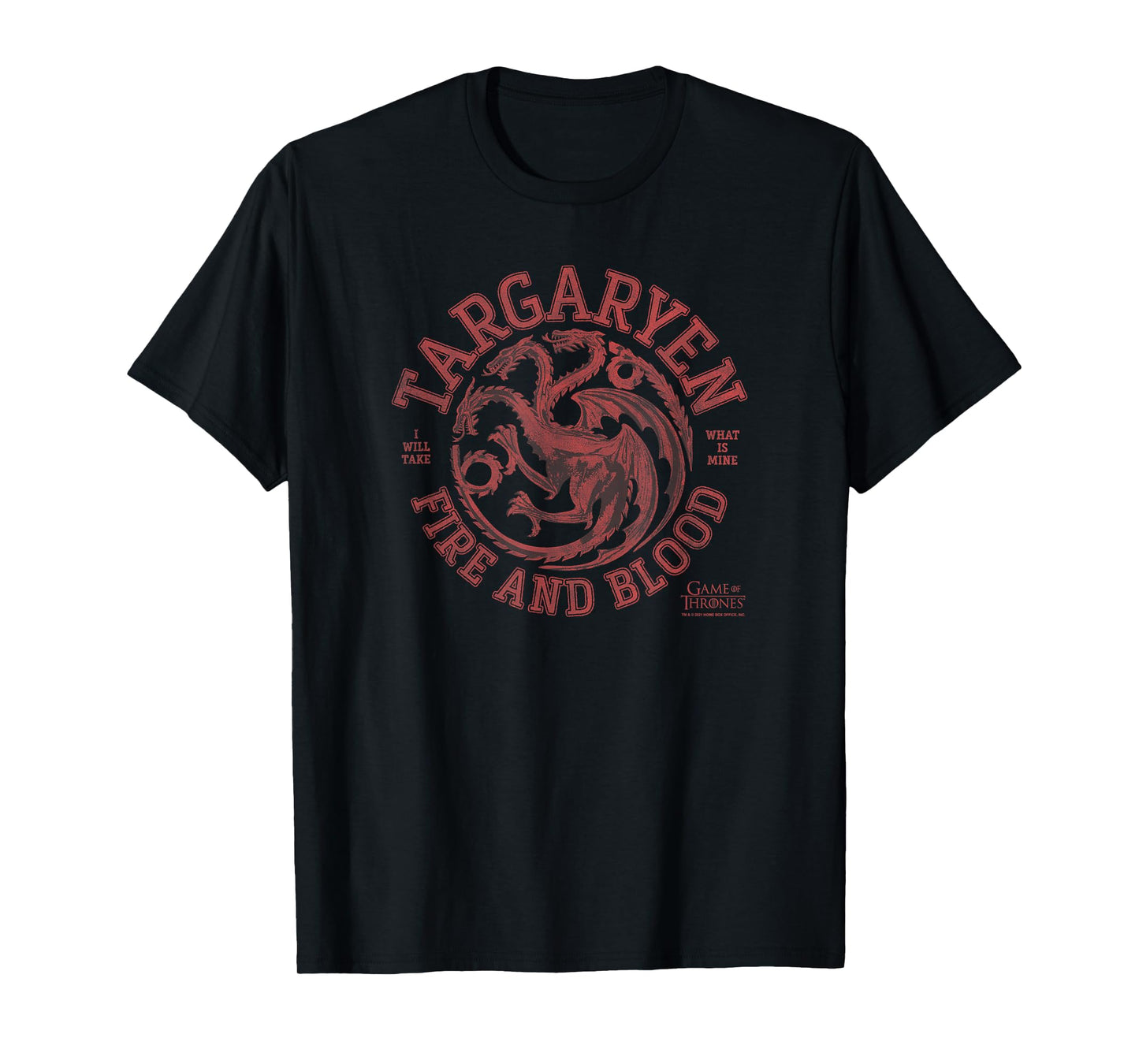 Game Of Thrones Targaryen Fire And Blood Dragon Logo T-Shirt