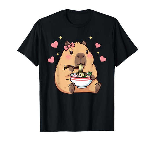 Cute Girls Capybara Ramen Kawaii Tea Kawaii Capy Lover Kids T-Shirt