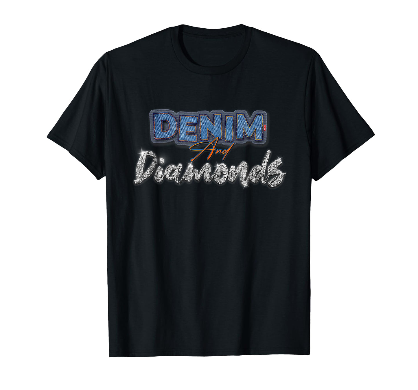 Denim And Diamonds Stylish Skinny Jeans Fabric Lover T-Shirt
