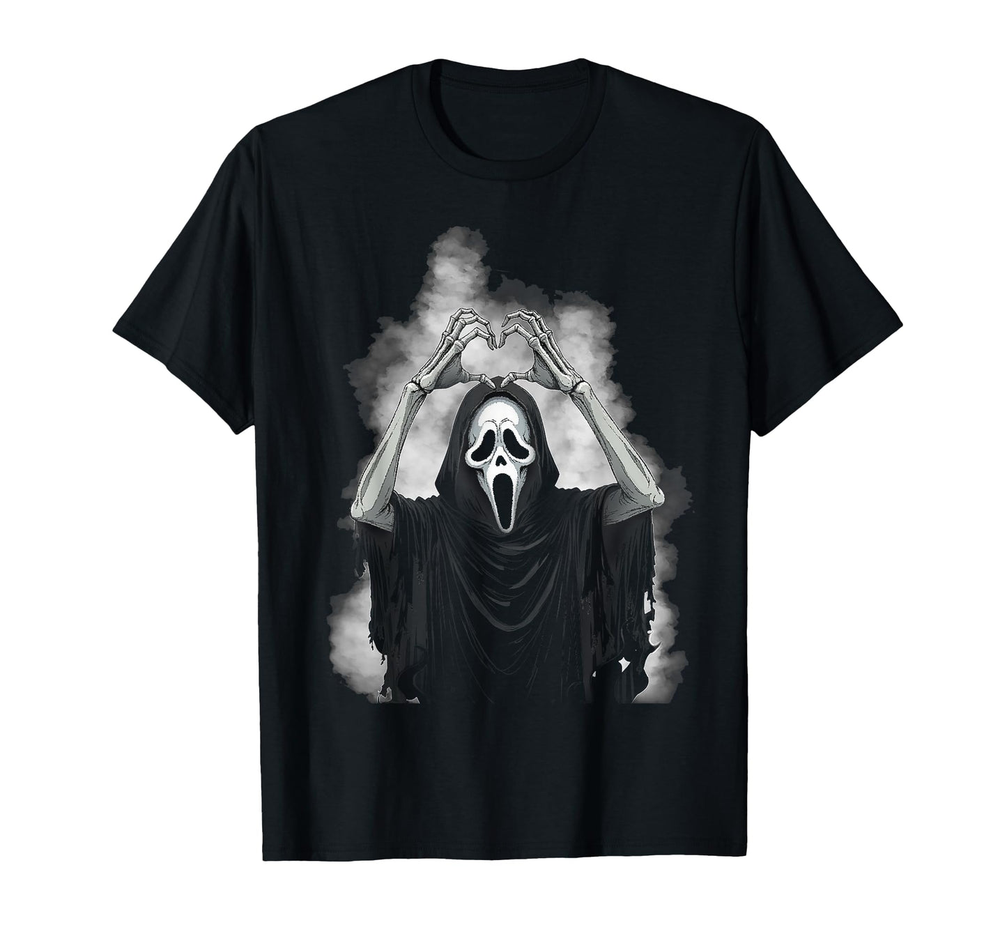 Halloween Scary Face Creepy Ghost Heart Hands Spooky Horror T-Shirt