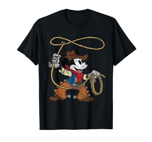 Disney Mickey Mouse Cowboy Costume Western Vintage Look T-Shirt