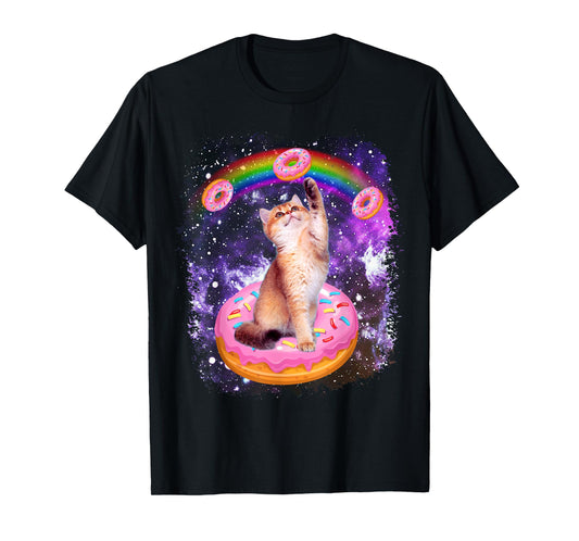 Space Cat Donut Rainbow Cat Galaxy Cute Kitty In Space T-Shirt
