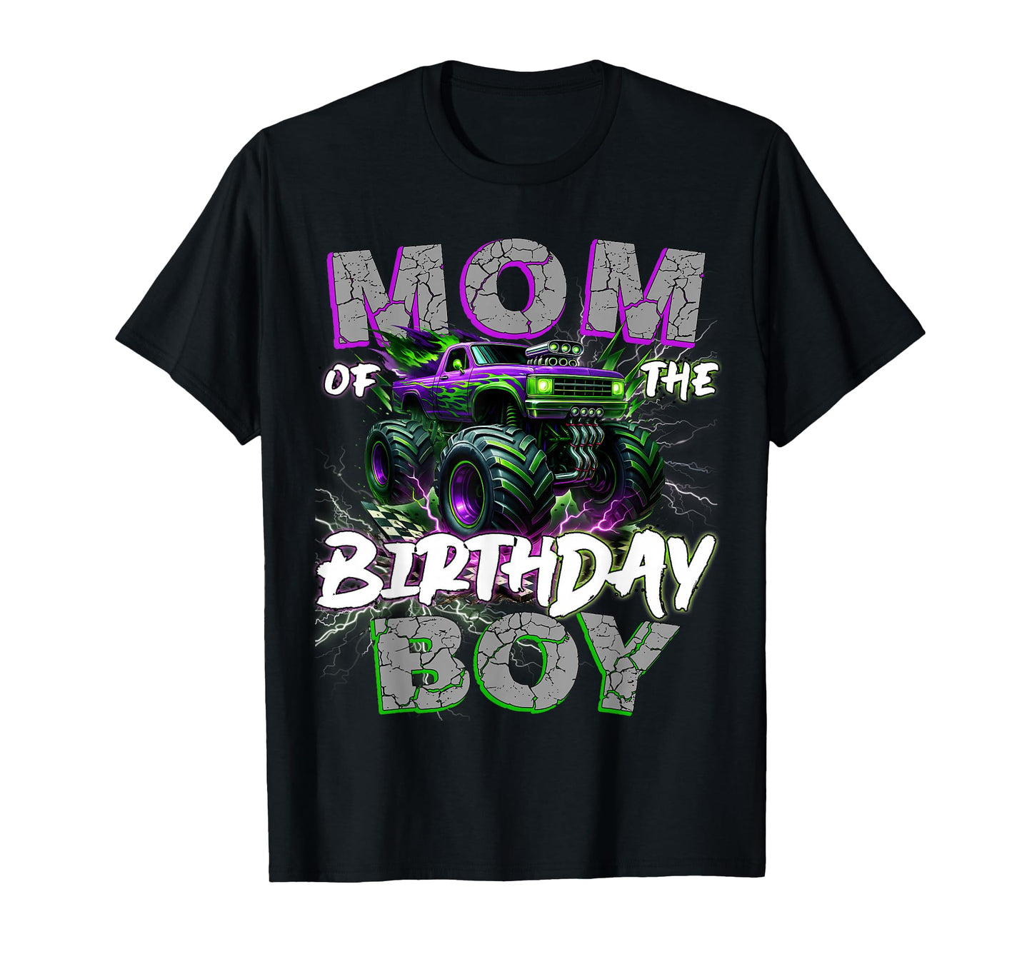 Mom Of The Birthday Monster Truck Family Matching Party T-Shirt