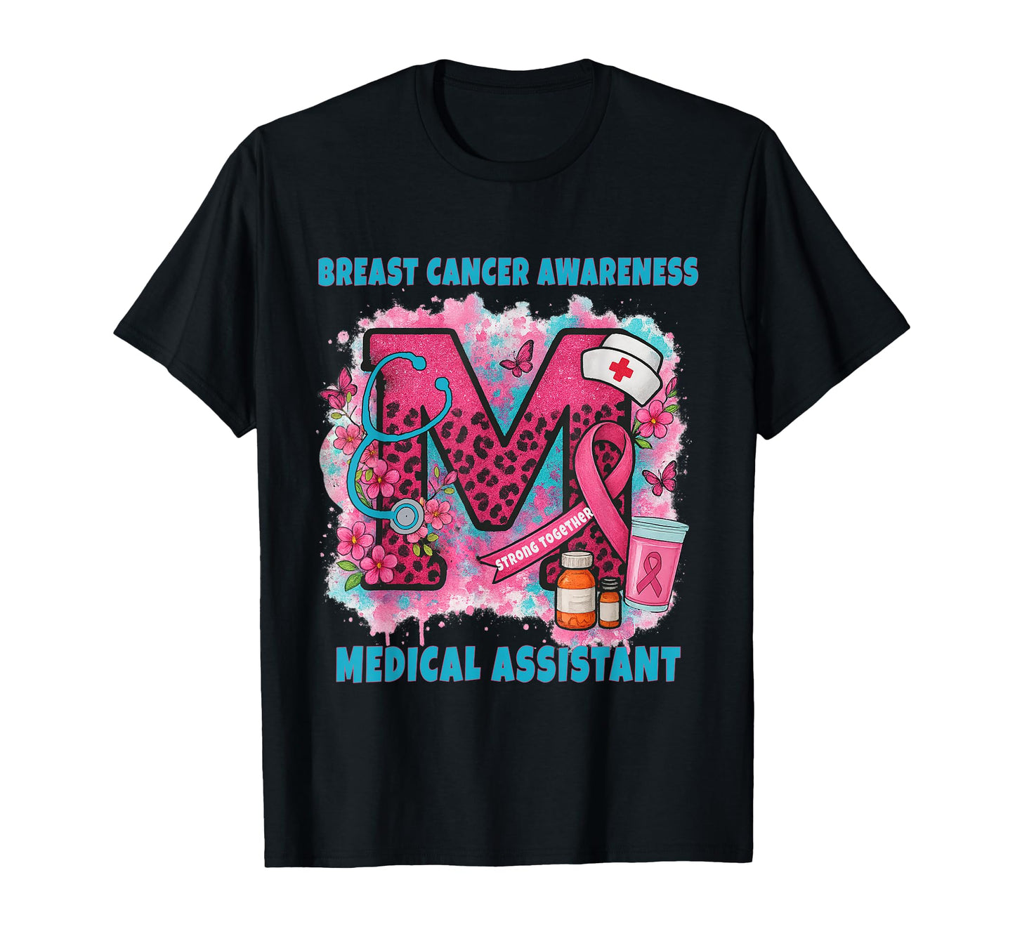 Medical Assistant Pink Ribbon Breast Cancer October T-Shirt