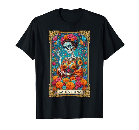 De Los Muertos La Catrina Day of The Dead Women Sugar Skull T-Shirt