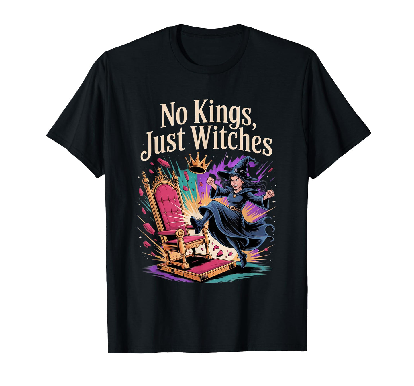 No Kings Just Witches Funny Witchcore Halloween T-Shirt