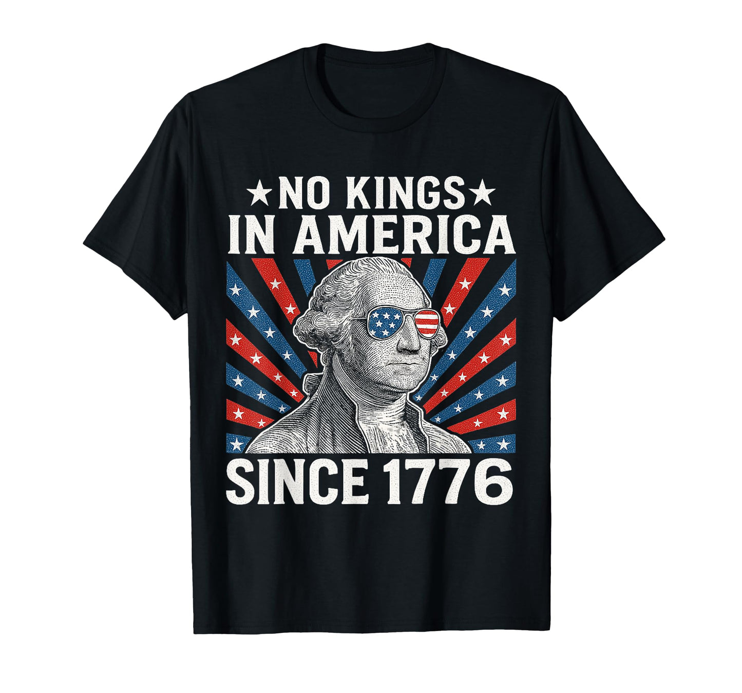 No Kings in America Since 1776 Vintage USA Flag T-Shirt