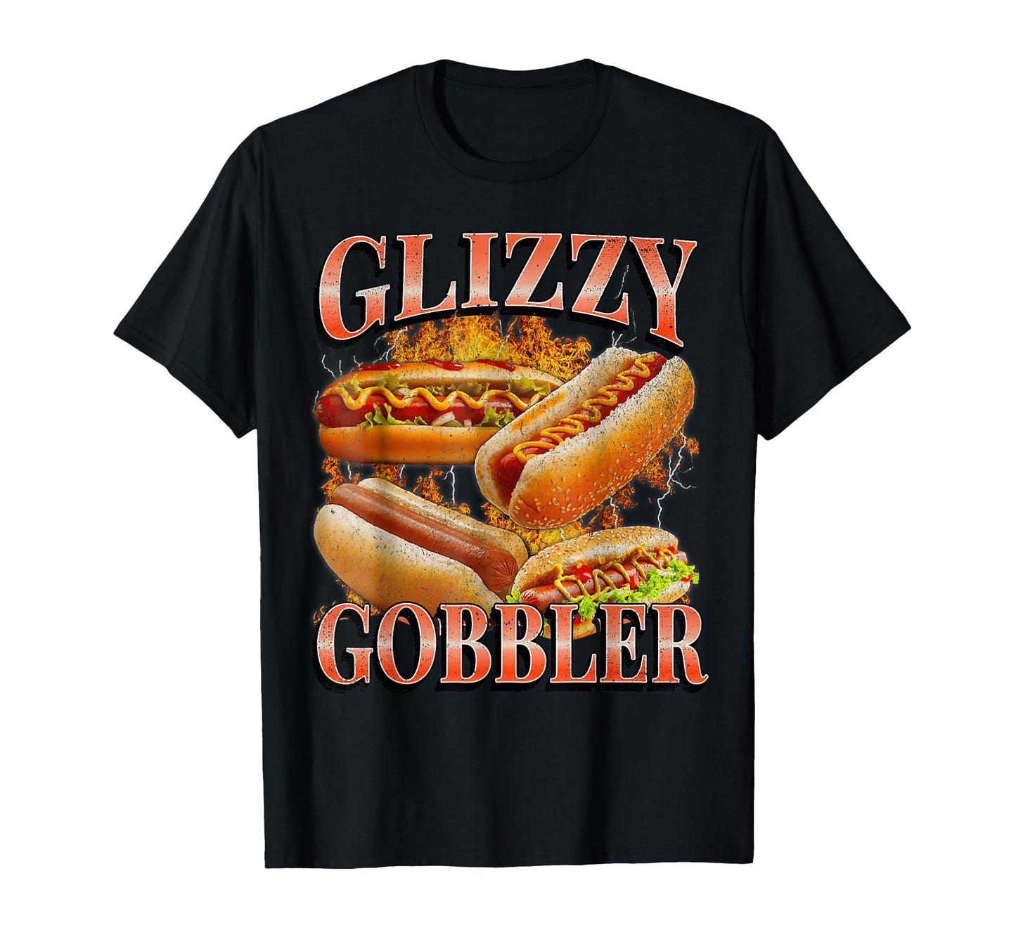 Glizzy Gobbler Funny Wiener Hot Dog Meme Bootleg Graphic T-Shirt