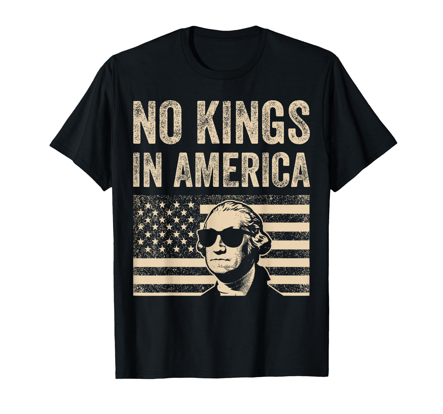 No Kings in America Flag - Protest Save Democracy T-Shirt