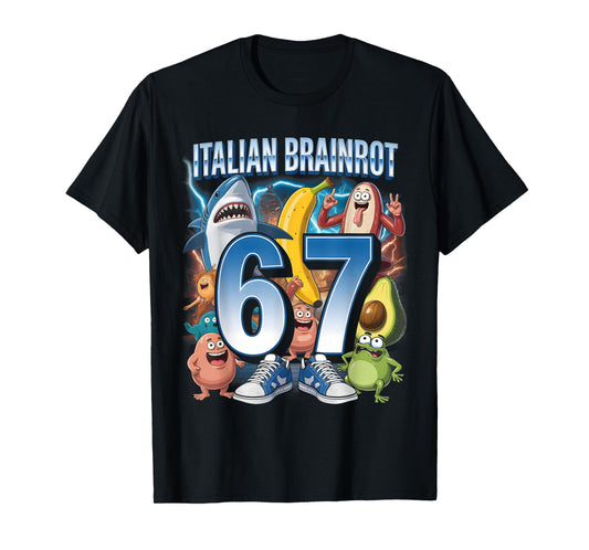 67 Brainrot Italian Meme Funny 67 Kids Costume Six Seven 6-7 T-Shirt