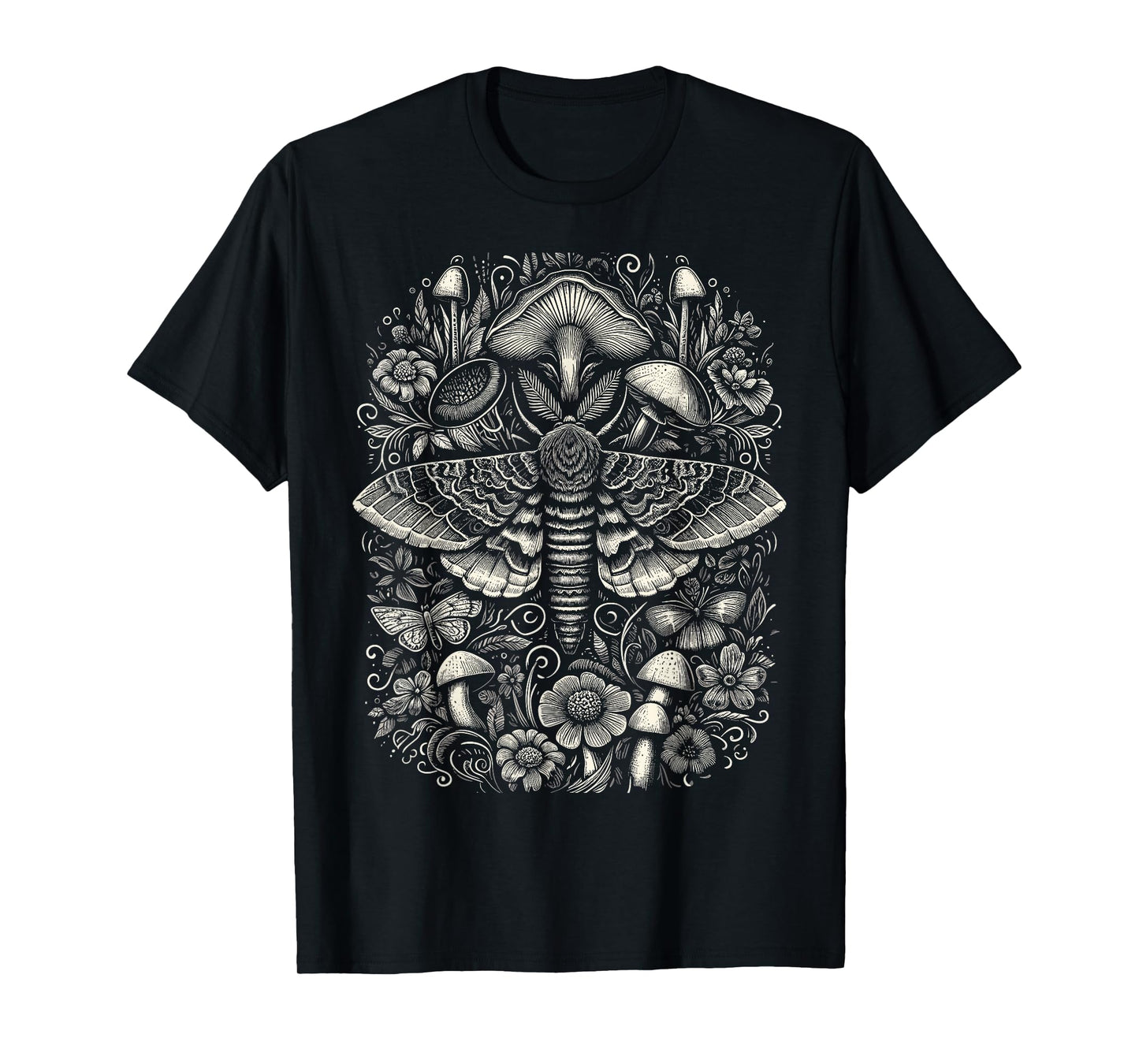Cute Fairycore Floral Moth Aesthetic T-Shirt