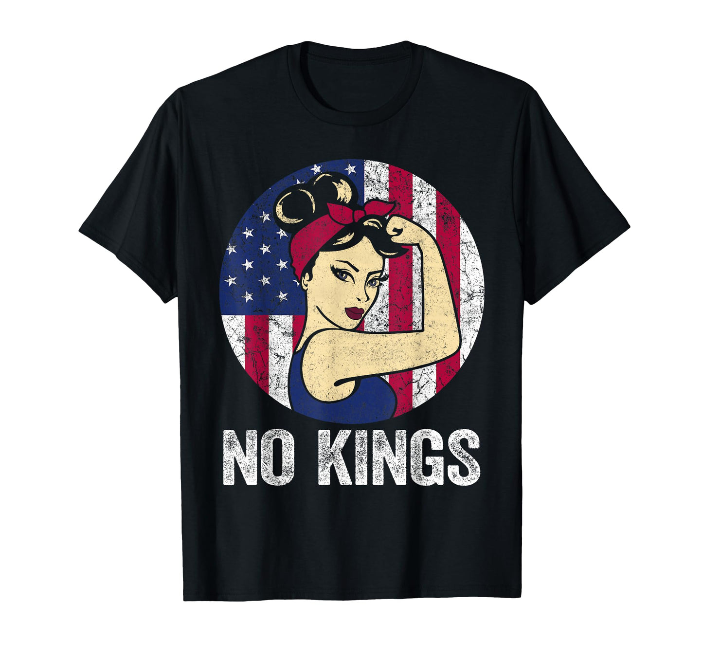 No Kings Protest Tee Rosie USA Flag No Kings T-Shirt