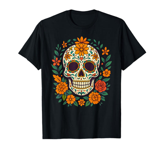 De Los Muertos Day of The Dead Sugar Skull T-Shirt