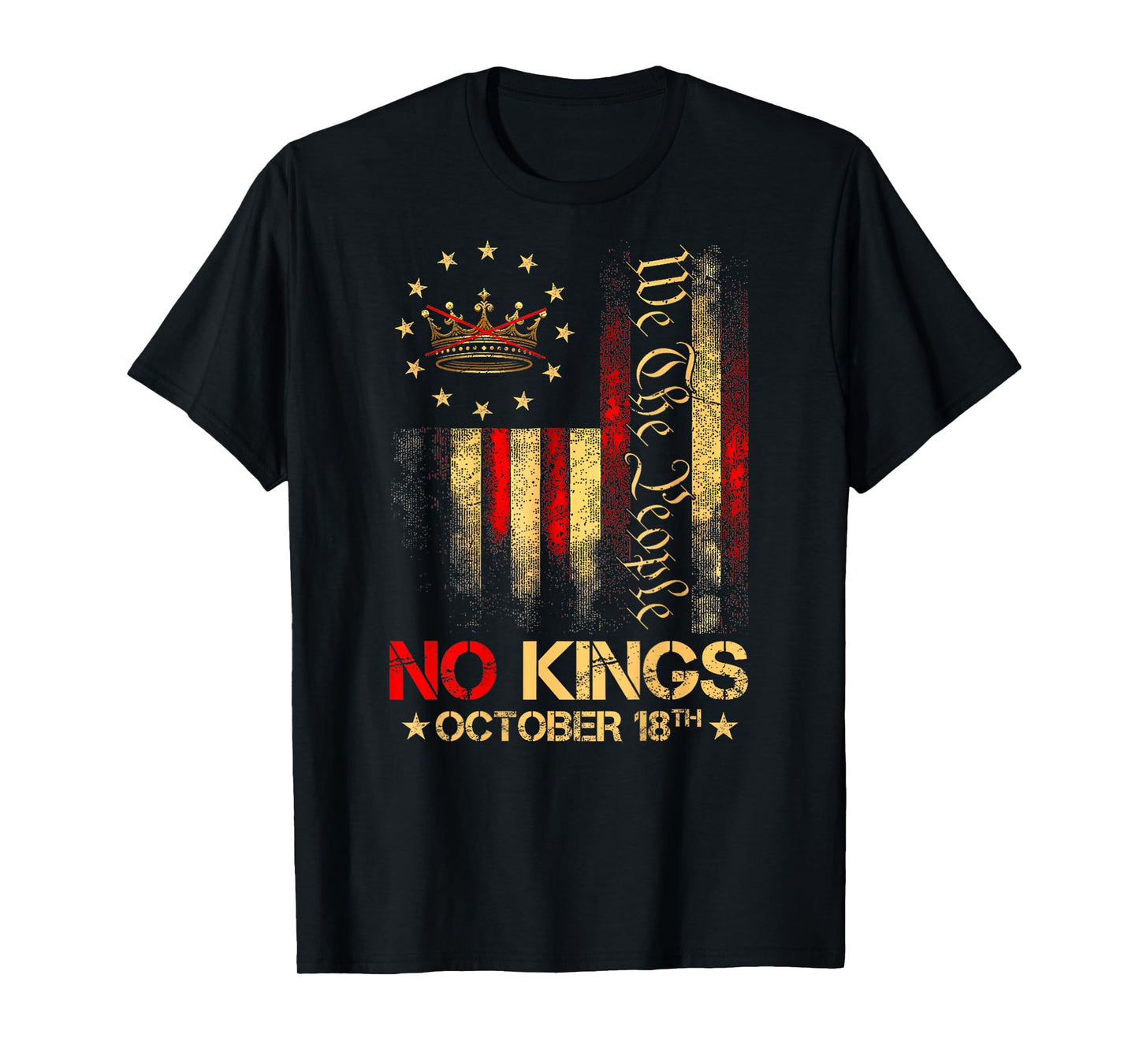 We The People “No Kings” Crown Crossed Patriotic Shirt T-Shirt