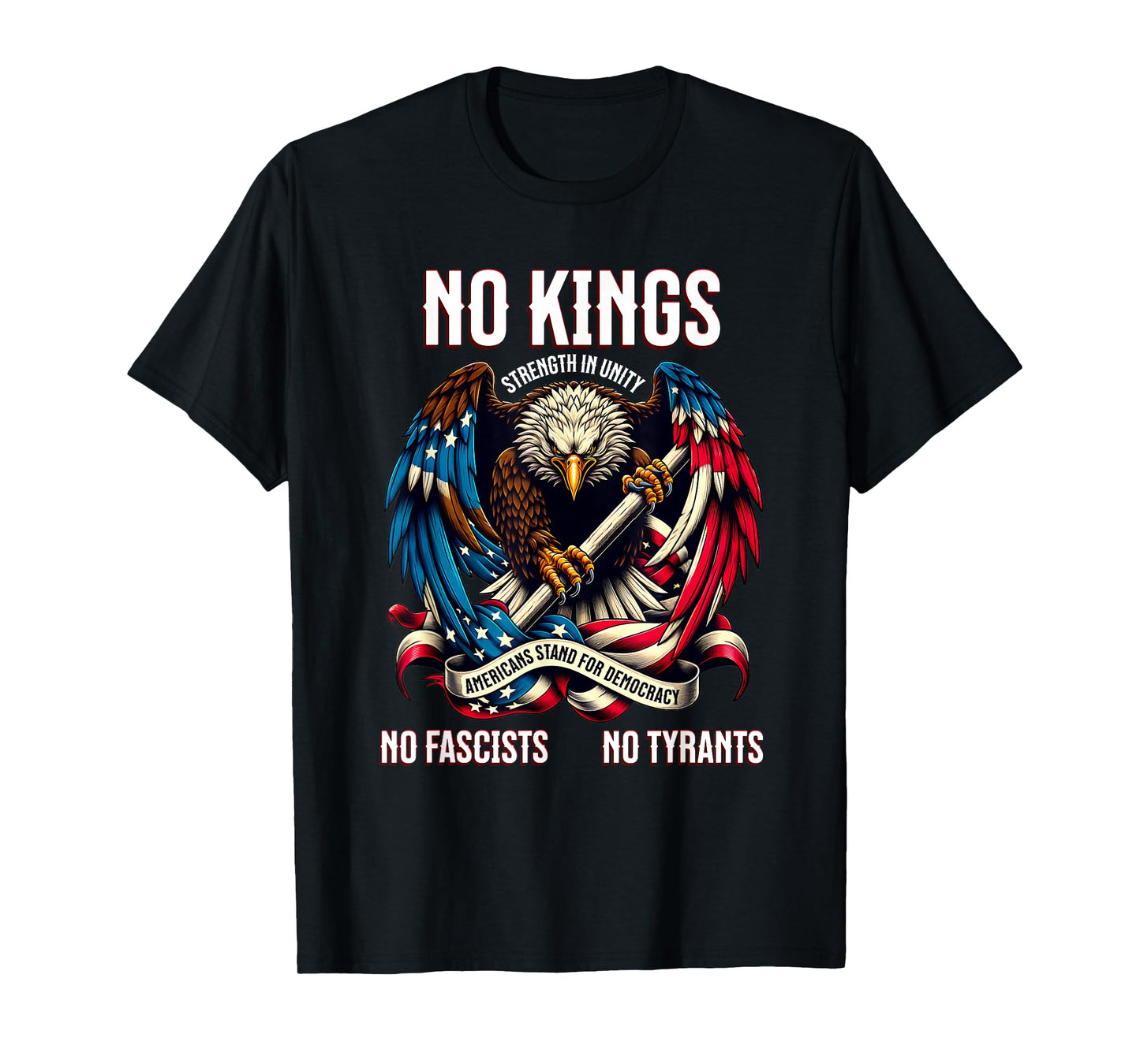 No Kings in America Stand Pro Democracy Protest Tyranny USA T-Shirt
