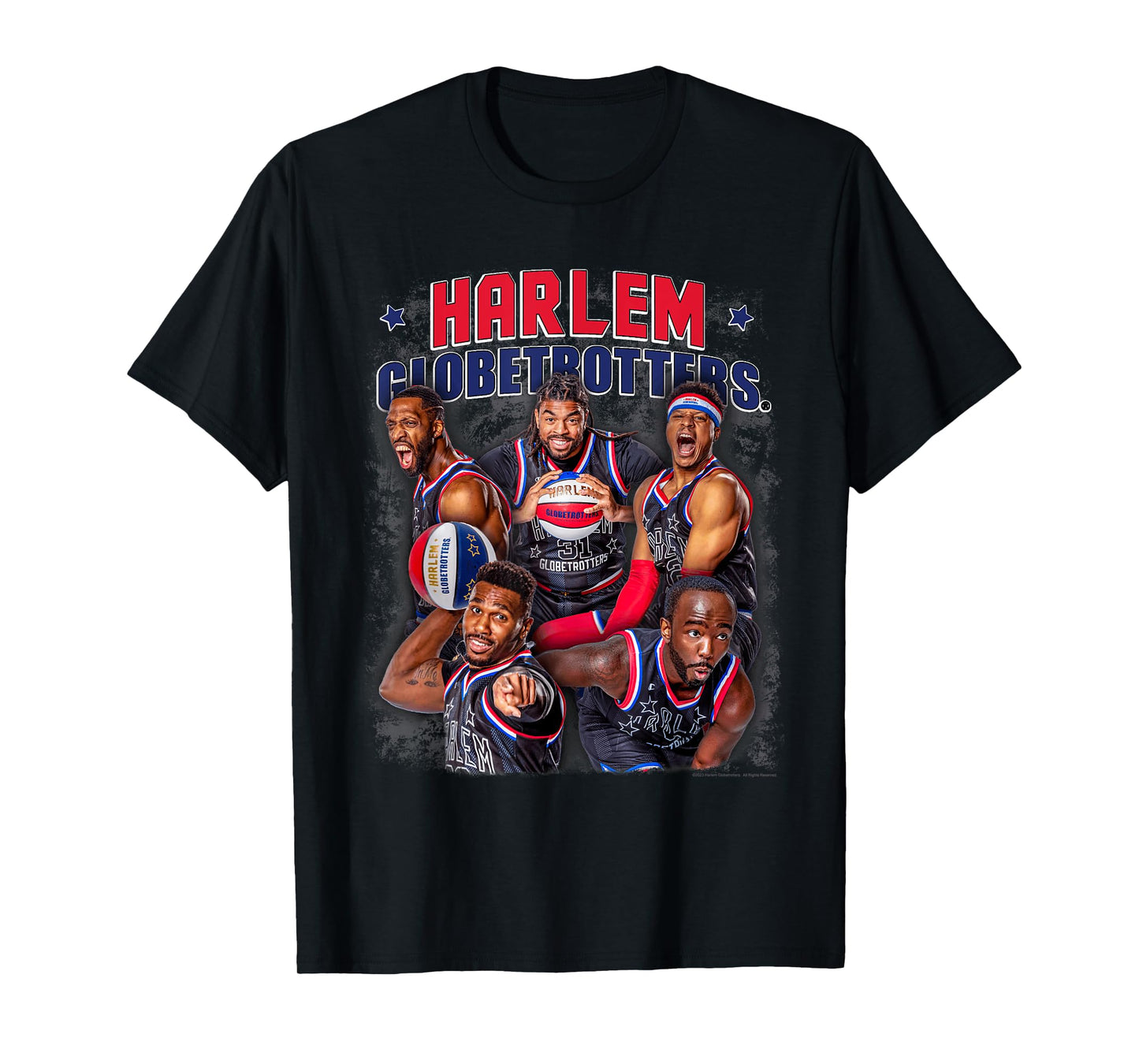 Harlem Globetrotters Basketball Colorful Team Photo T-Shirt
