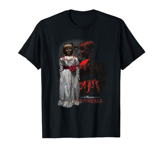 Annabelle Doll Portrait Collage Horror Movie T-Shirt