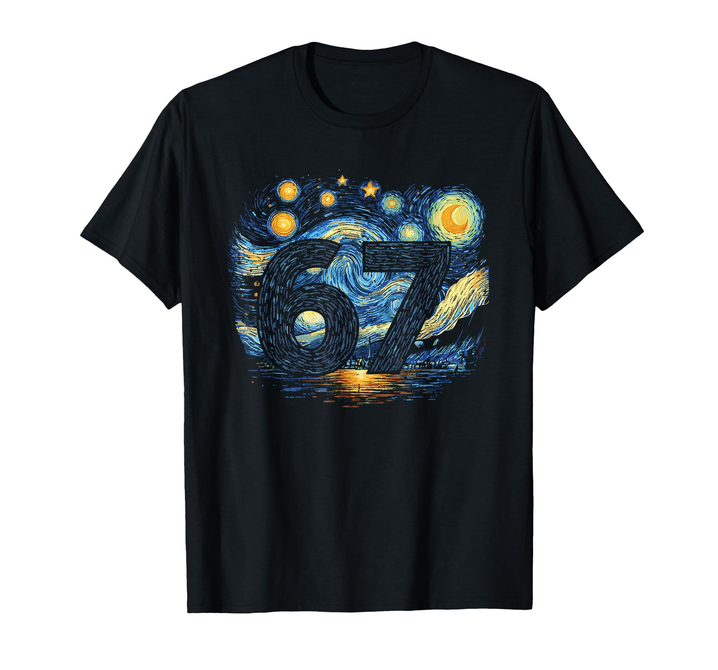 Funny 67 Meme Six Seven Starry Art Night T-Shirt