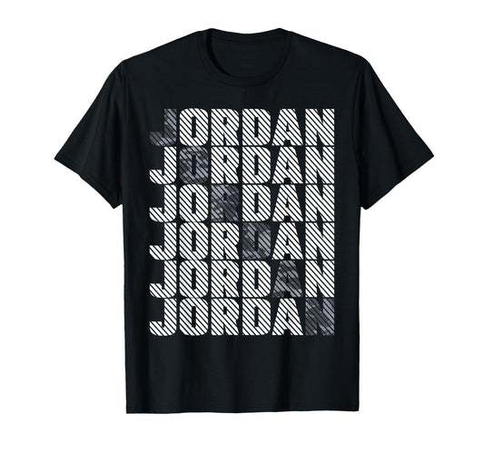 Diagonal Jordan Camo Pattern Grey Retro Camouflage Men Women T-Shirt