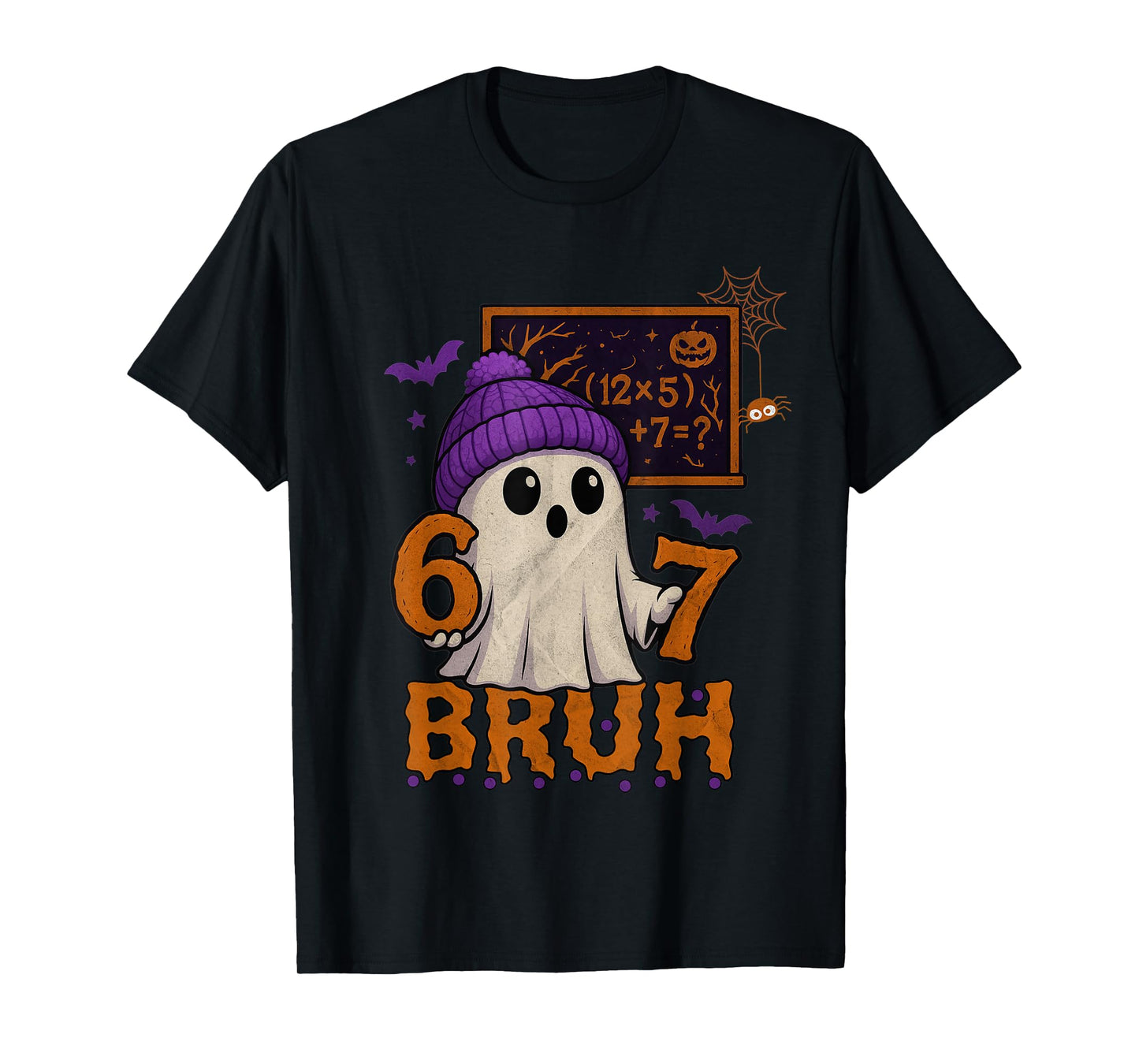 67 Teacher Halloween Ghost Six Seven Meme Math Equation Bruh T-Shirt