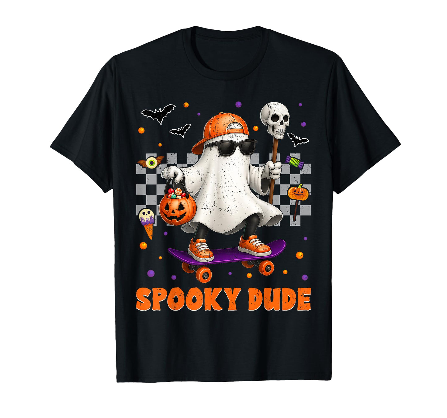 Spooky Dude Boo Ghost Halloween For Boys Kids Toddlers T-Shirt