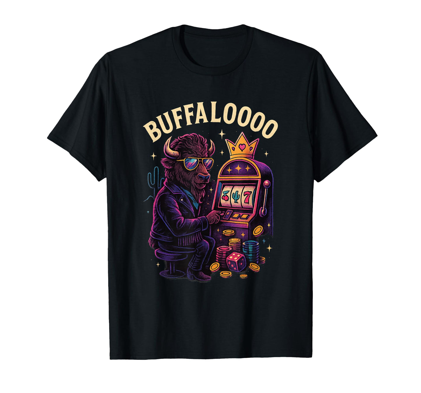 Funny Buffaloooo Casino Buffalo Slot Machine Graphic T-Shirt
