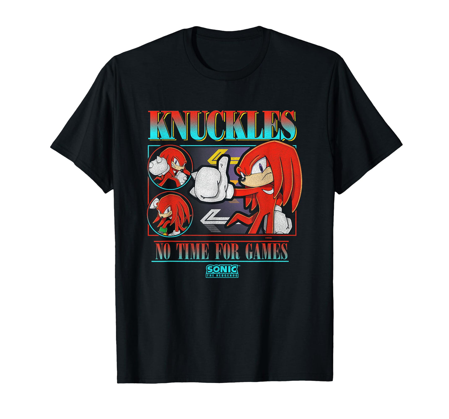 Sonic The Hedgehog Knuckles No Time For Games Vintage T-Shirt
