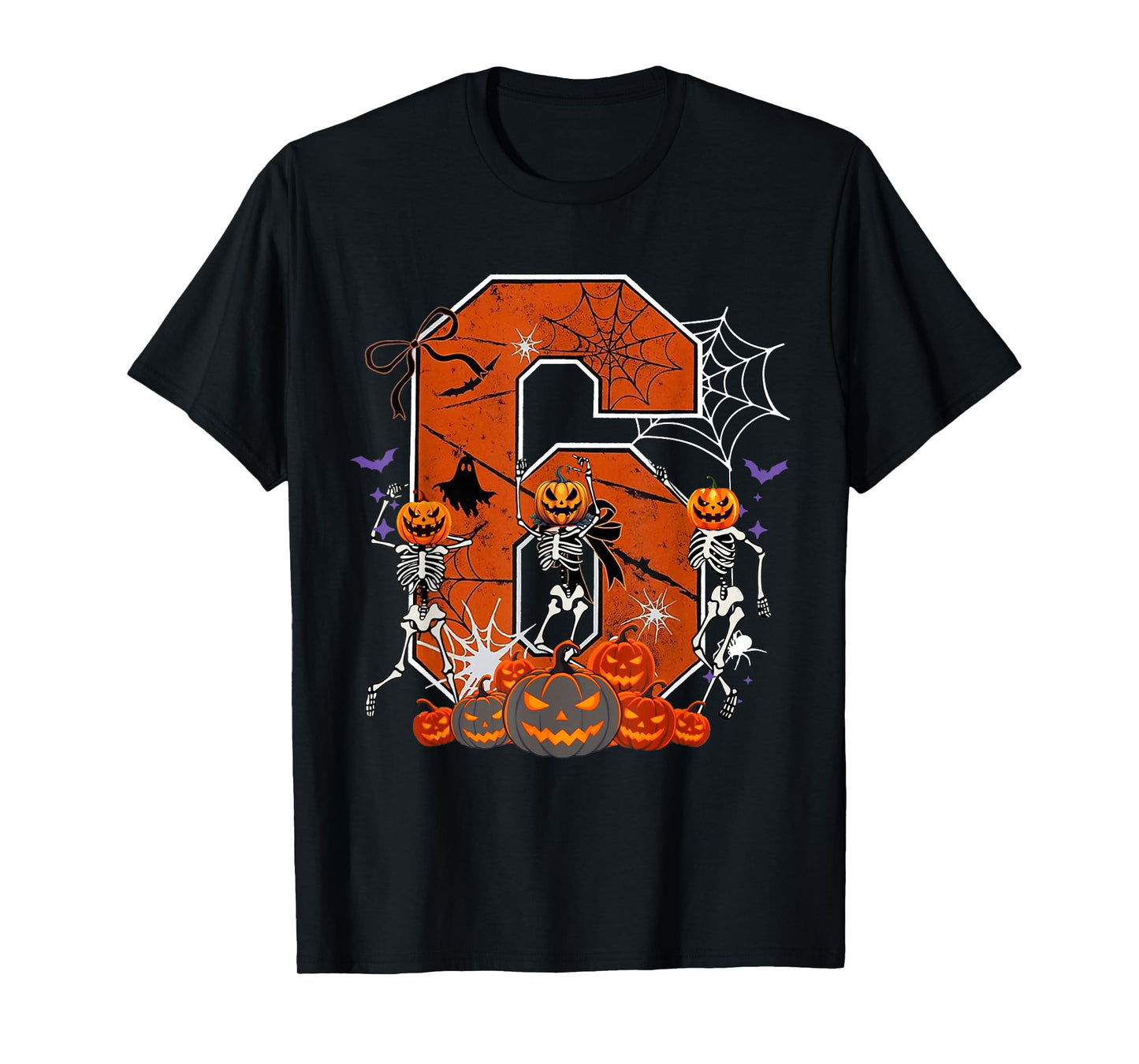 Number 6 Six Seven Meme 6 7 Halloween Dancing Skeleton Women T-Shirt