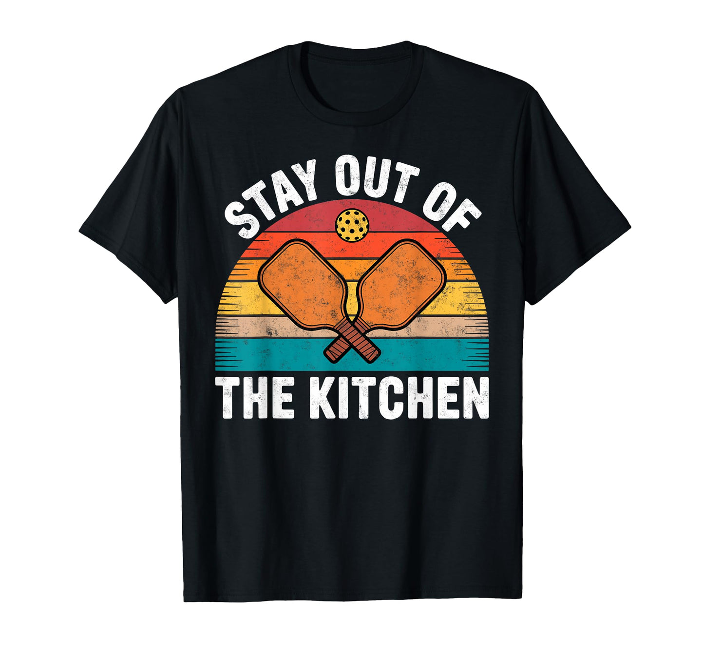 Vintage Stay Out of The Kitchen Pickleball Joke Squad Court T-Shirt