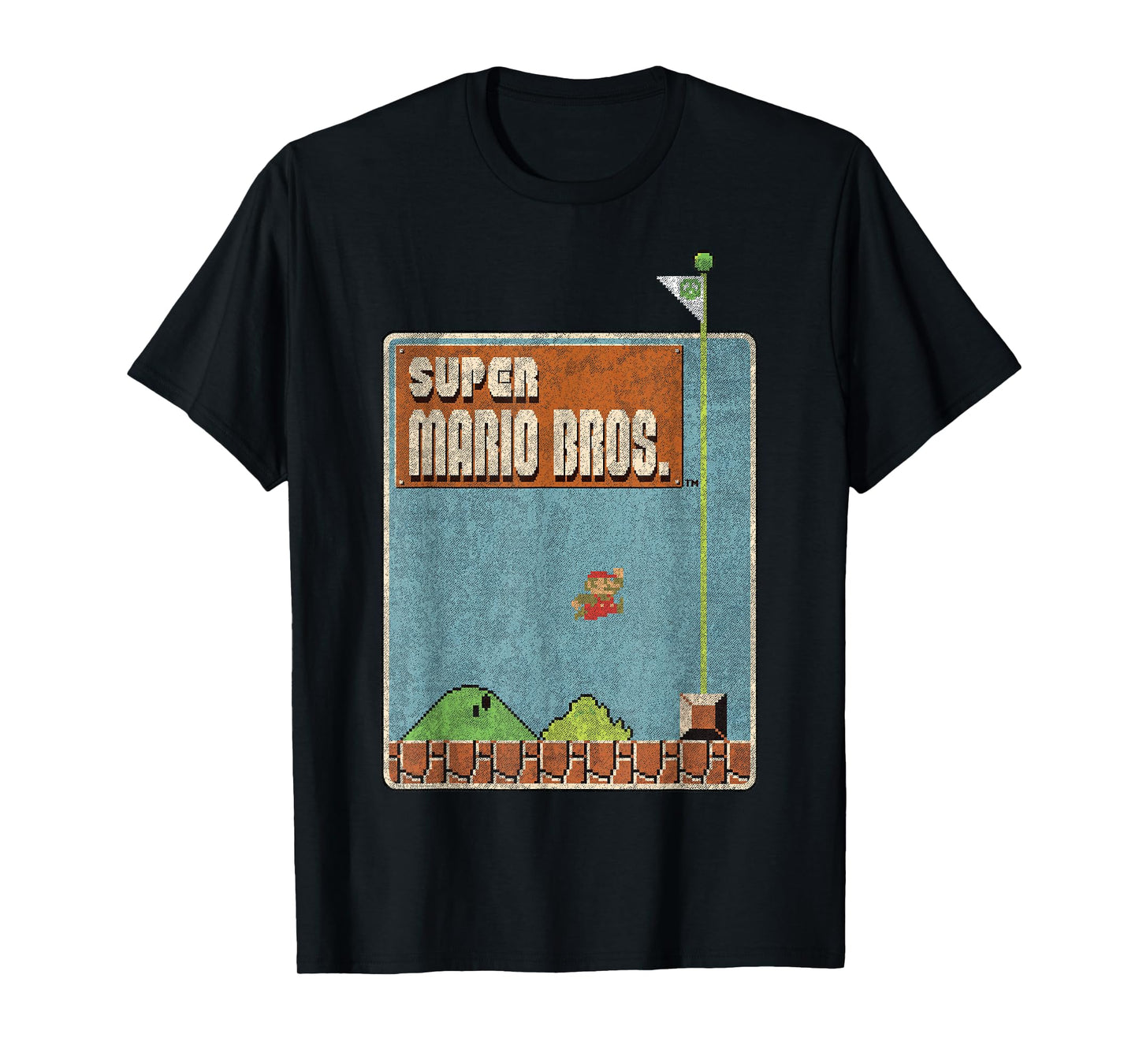 Nintendo Super Mario Bros Game Screen Shot Graphic T-Shirt T-Shirt